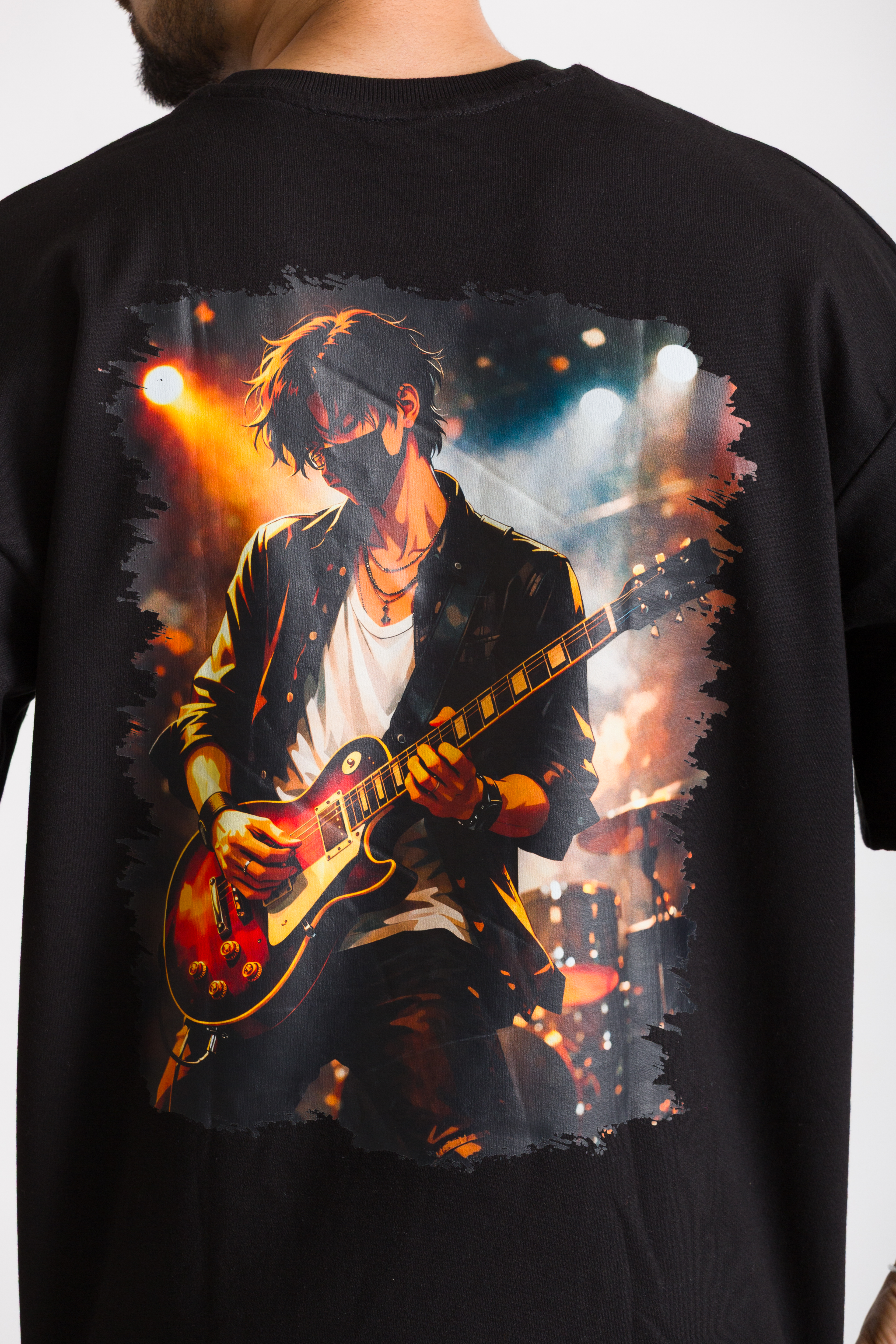 Guitar Back Printed Oversized T-Shirt